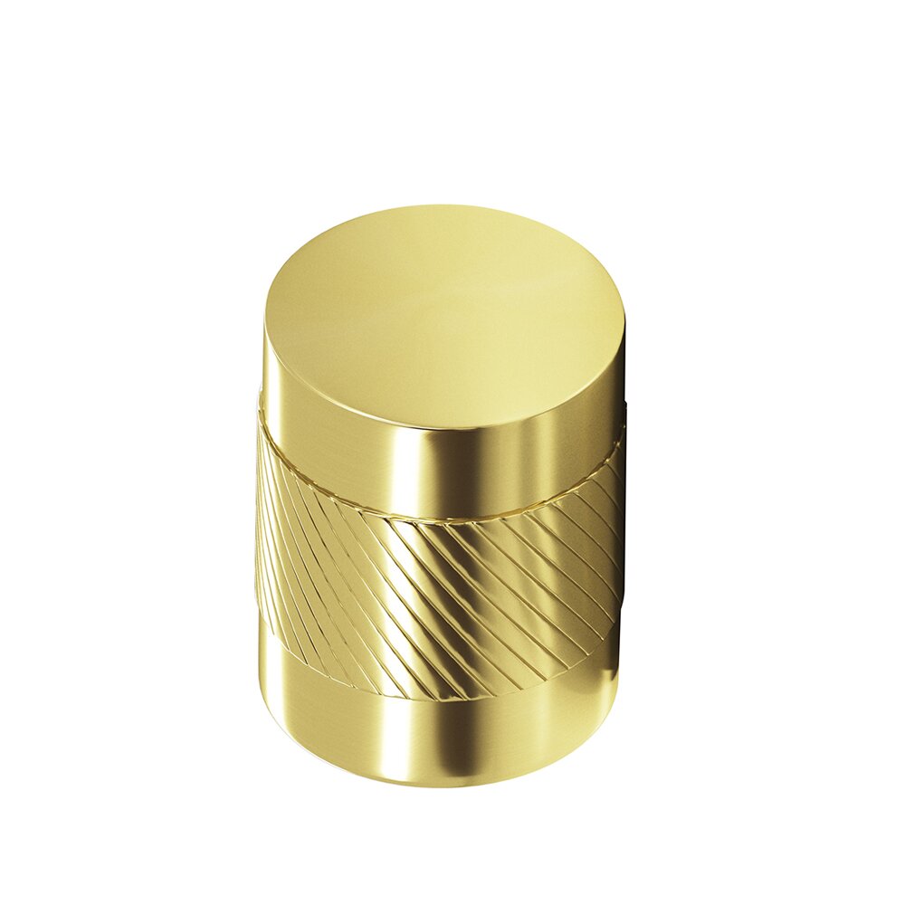 3/4" Diameter Single Knurl Knob in Polished Brass Unlacquered