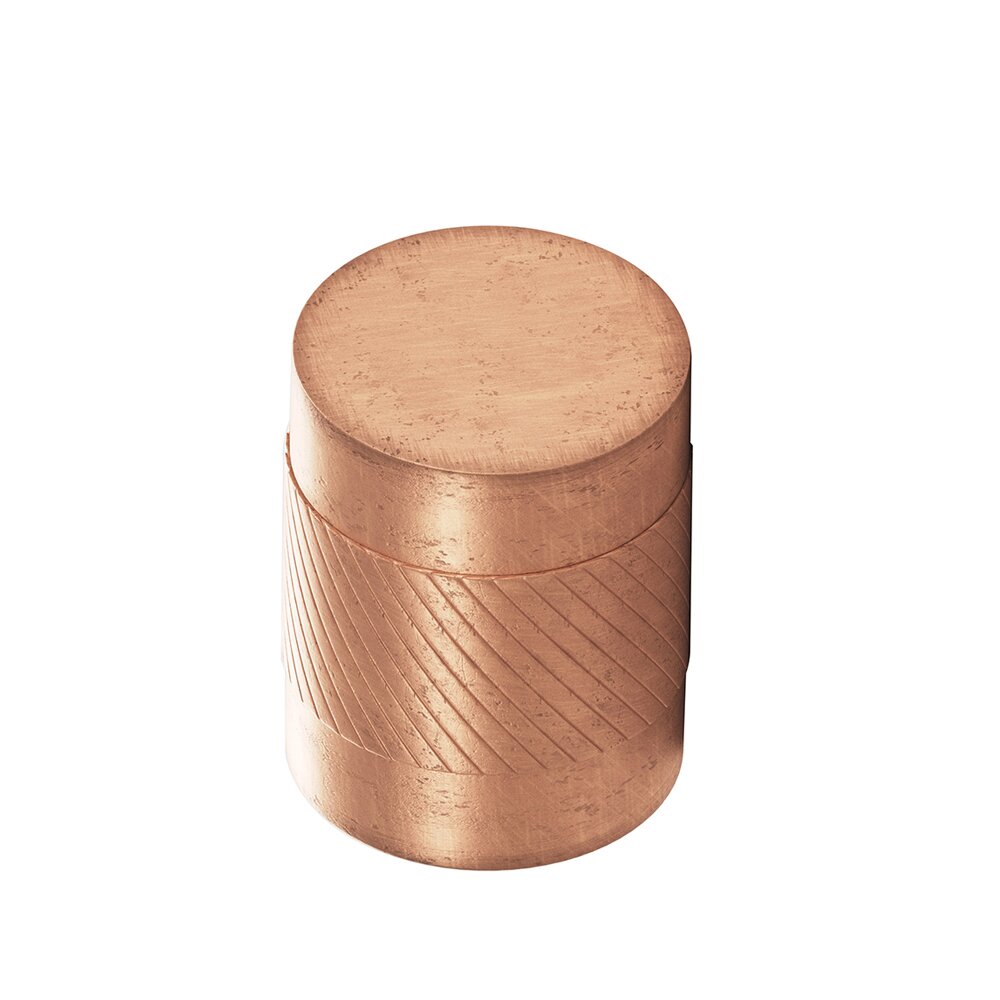 3/4" Diameter Single Knurl Knob in Distressed Antique Copper