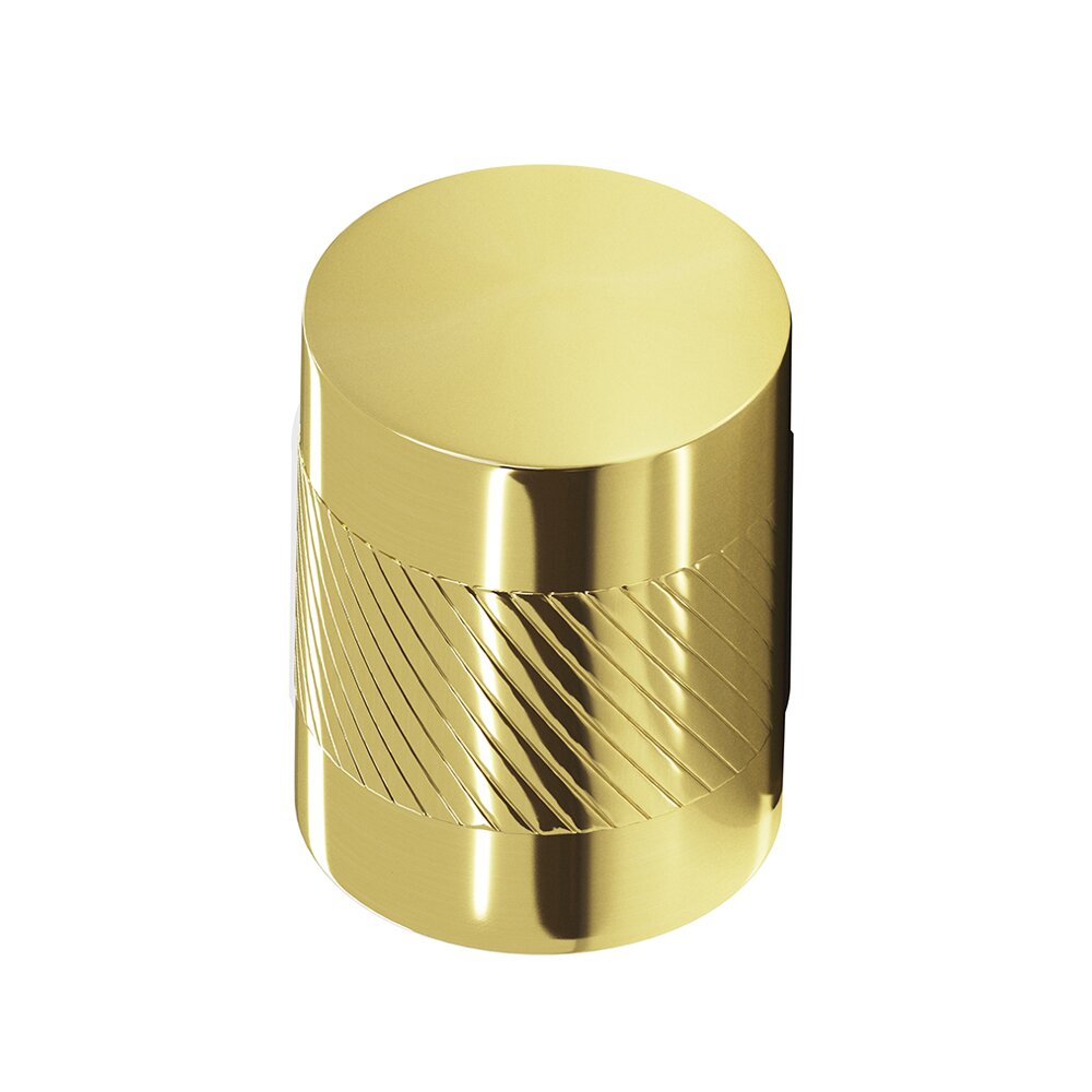 1" Diameter Single Knurl Knob in Polished Brass Unlacquered