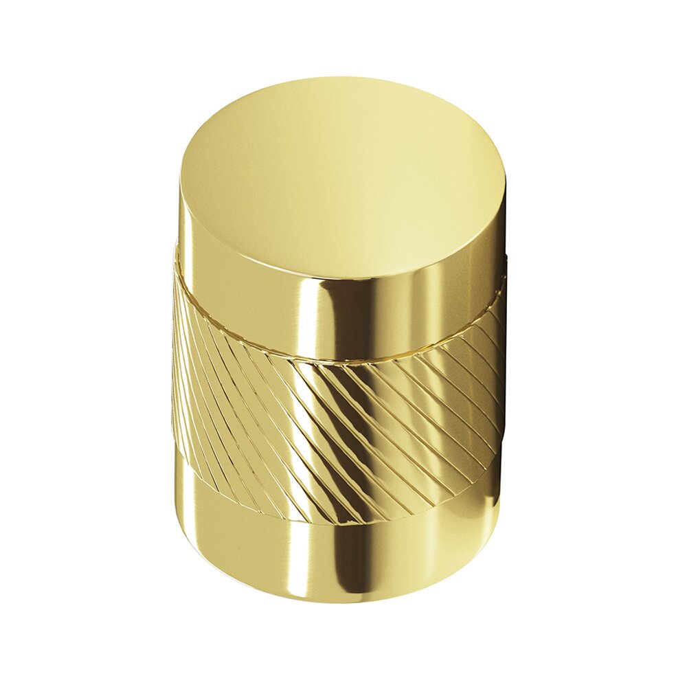 1 1/4" Diameter Single Knurl Knob in Polished Brass