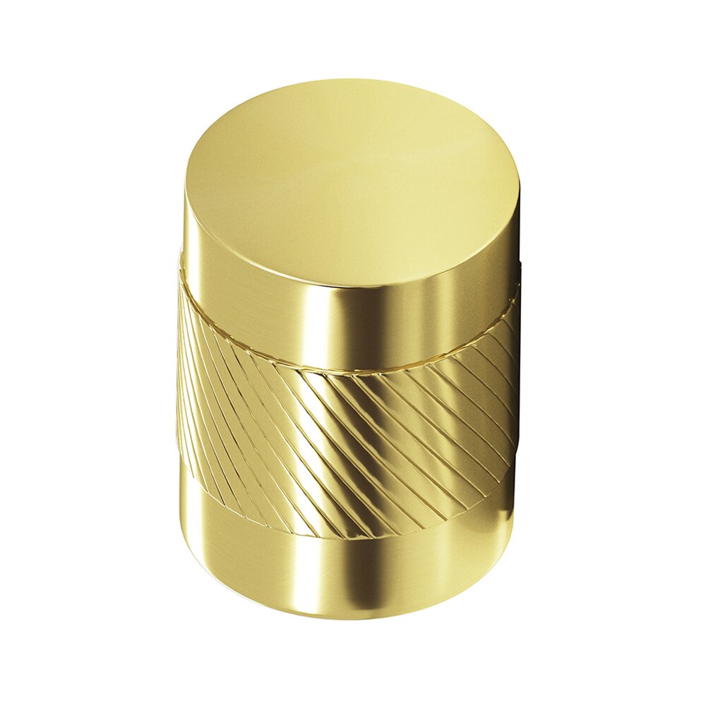 1 1/4" Diameter Single Knurl Knob in Polished Brass Unlacquered