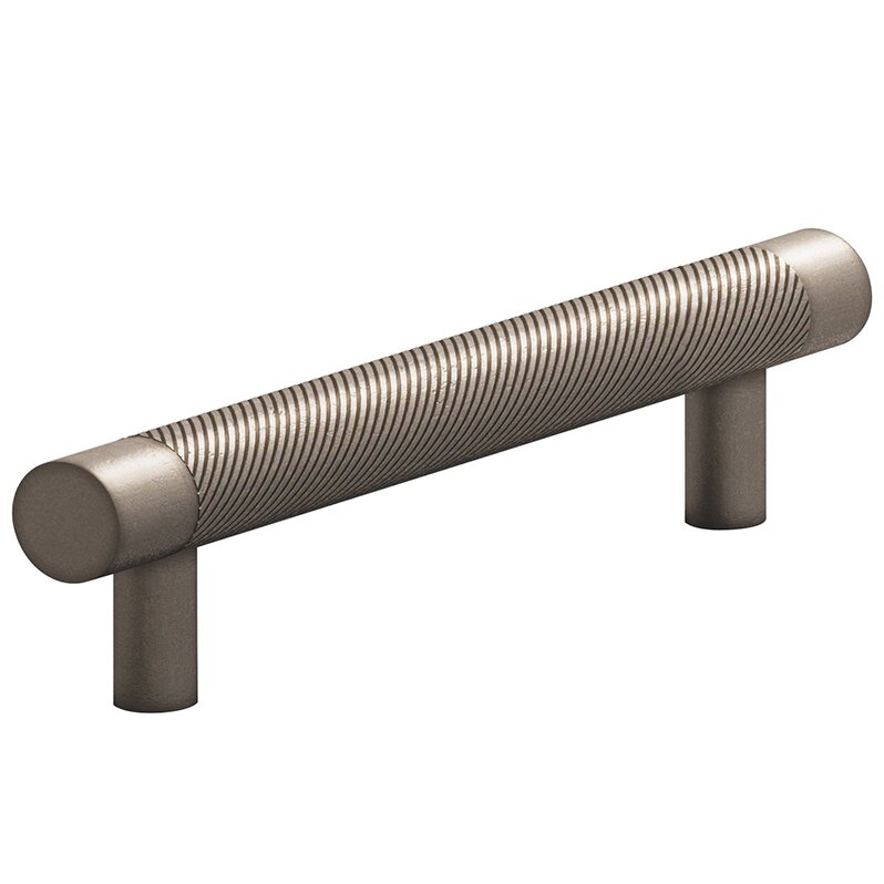 4" Centers Single Knurl Pull in Distressed Pewter