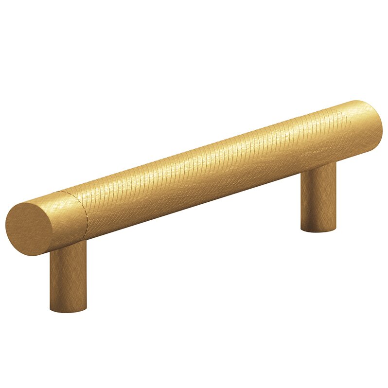 4" Centers Single Knurl Pull in Weathered Brass