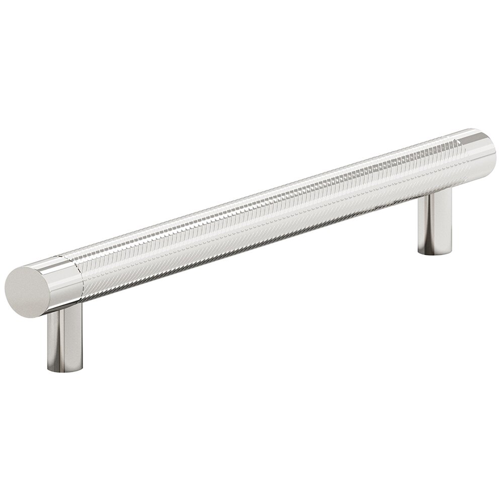 8" Centers Full Single Knurl Appliance/Oversized Pull in Polished Nickel
