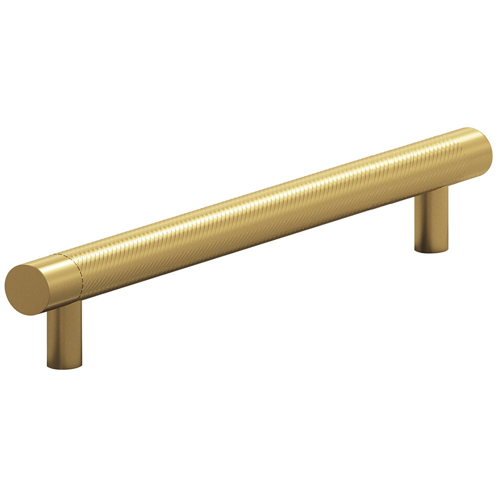 8" Centers Full Single Knurl Appliance/Oversized Pull in Unlacquered Satin Brass