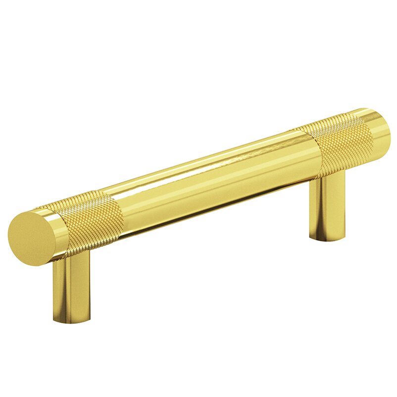 4" Centers Diamond Knurl Pull in French Gold