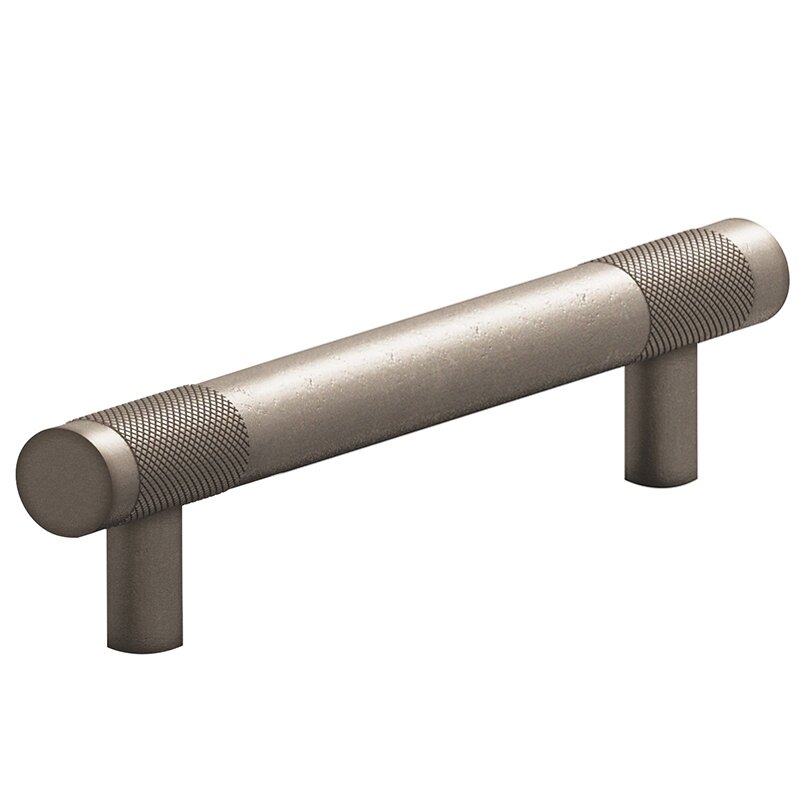 4" Centers Diamond Knurl Pull in Distressed Pewter