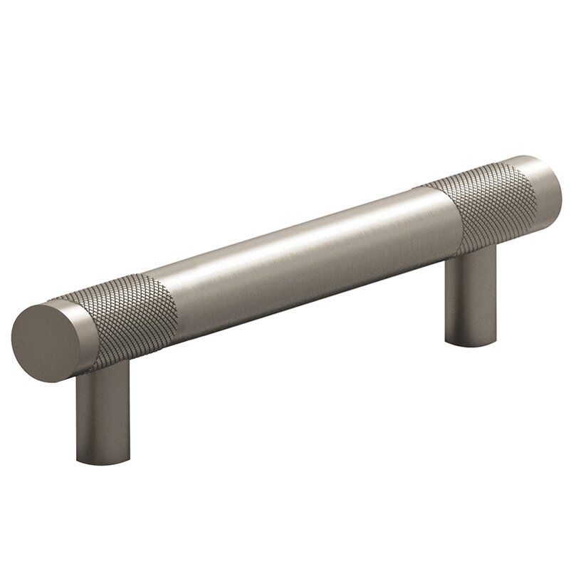 4" Centers Diamond Knurl Pull in Matte Pewter