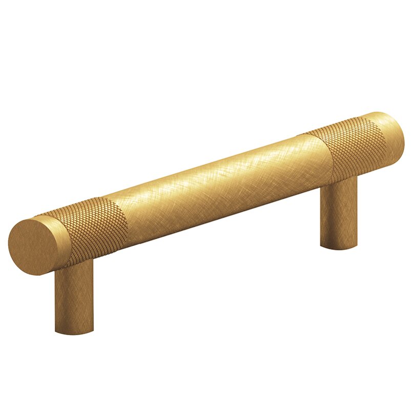 4" Centers Diamond Knurl Pull in Weathered Brass
