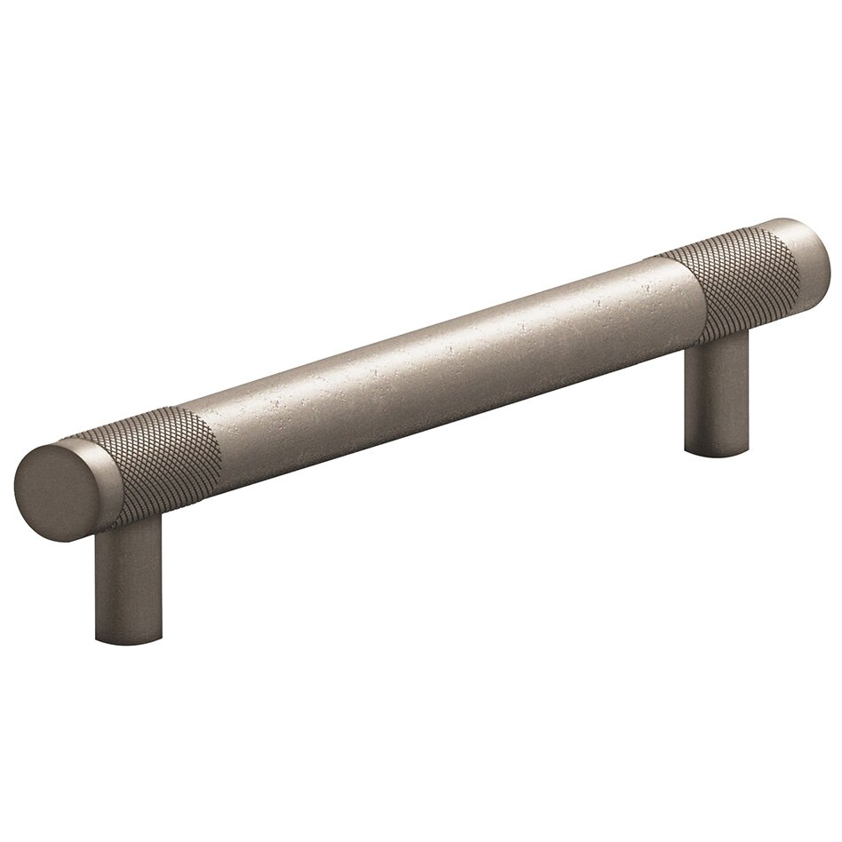 6" Centers Diamond Knurl European Bar Pull in Distressed Pewter