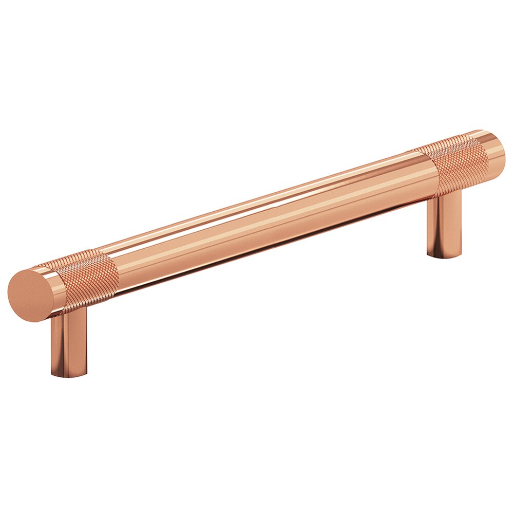 8" Centers Full Diamond Knurl Appliance/Oversized Pull in Polished Copper