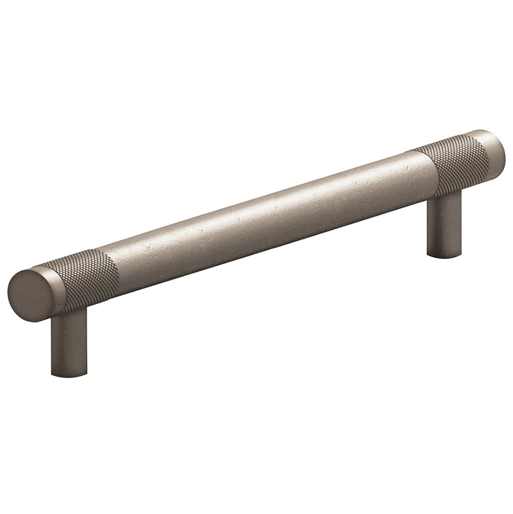 8" Centers Diamond Knurl European Bar Pull in Distressed Pewter