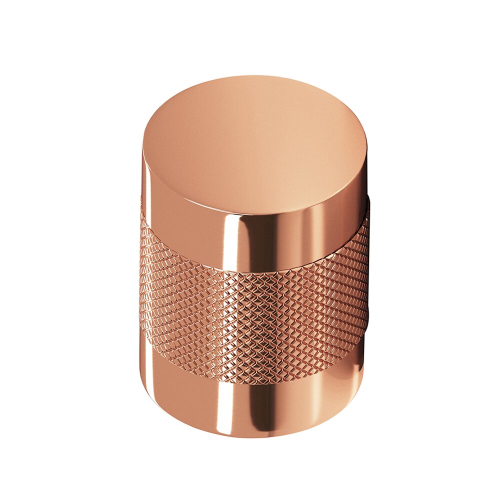 1" Diameter Diamond Knurl Knob in Polished Copper