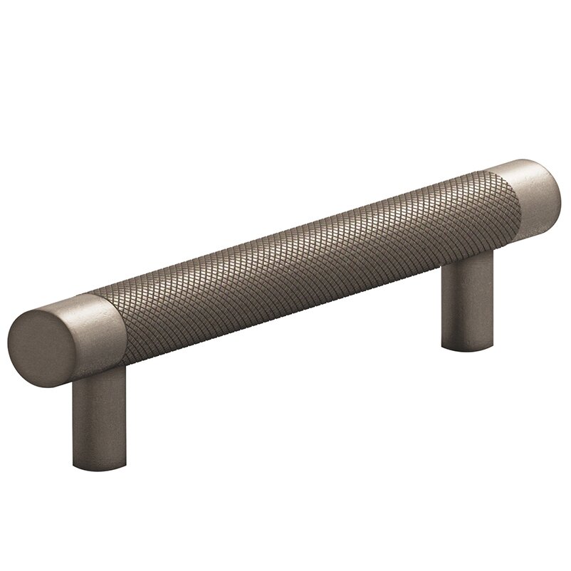 4" Centers Diamond Knurl European Bar Pull in Distressed Pewter