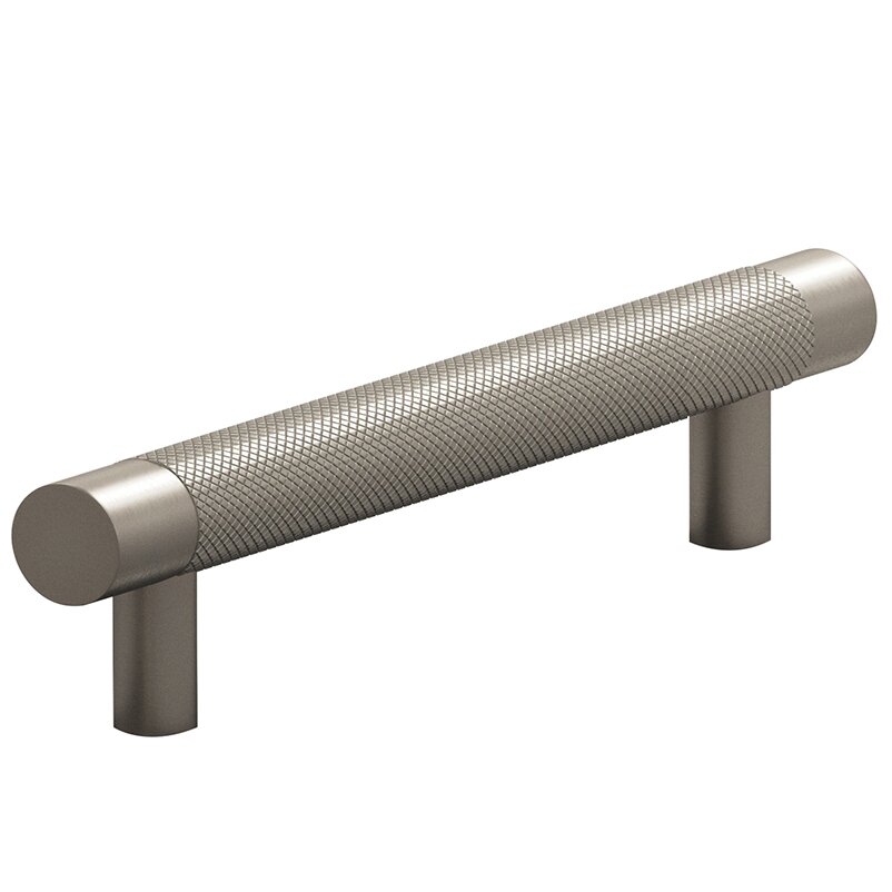 4" Centers Diamond Knurl Pull in Matte Pewter