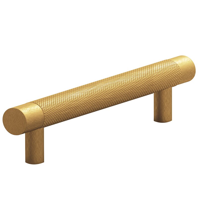 4" Centers Diamond Knurl Pull in Weathered Brass