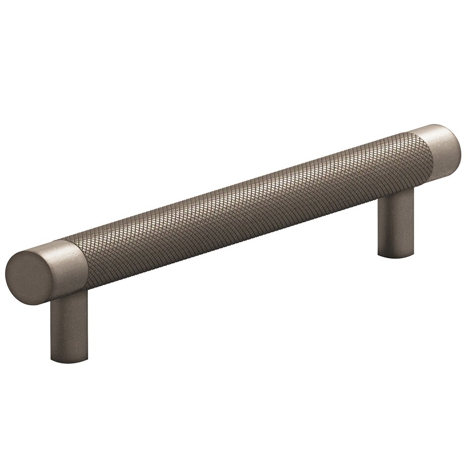 6" Centers Diamond Knurl European Bar Pull in Distressed Pewter