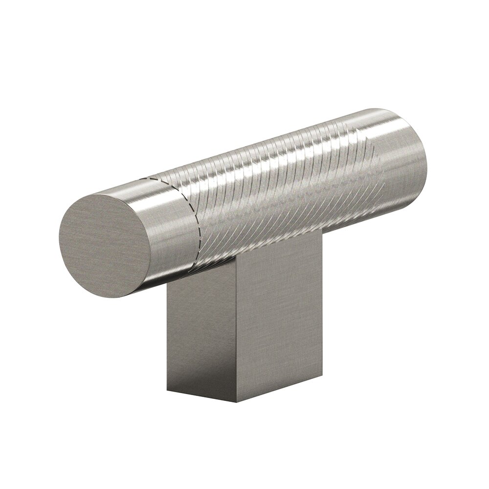 1/2" T Cabinet Knob Hand Finished in Nickel Stainless