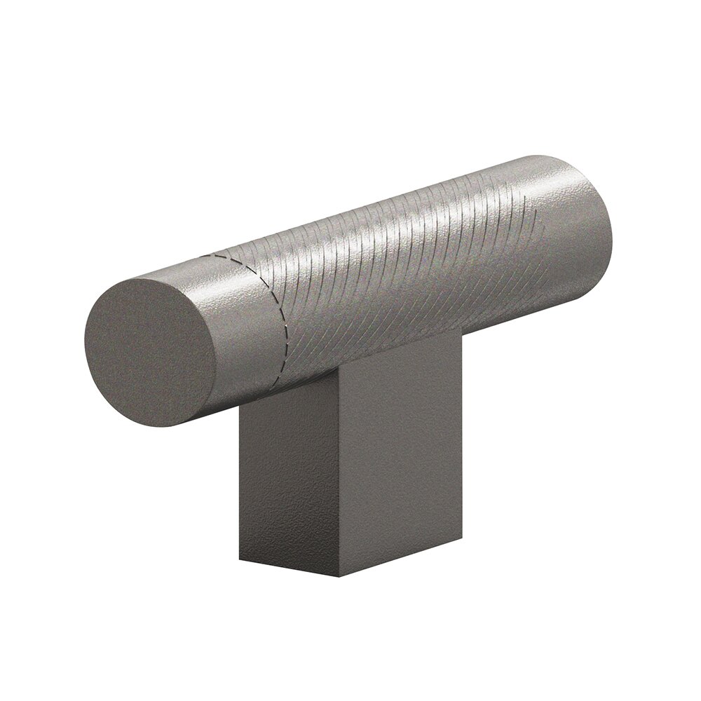 1/2" T Cabinet Knob Hand Finished in Frost Nickel