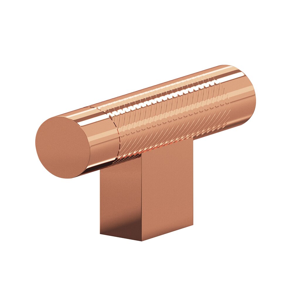 1/2" T Cabinet Knob Hand Finished in Polished Copper