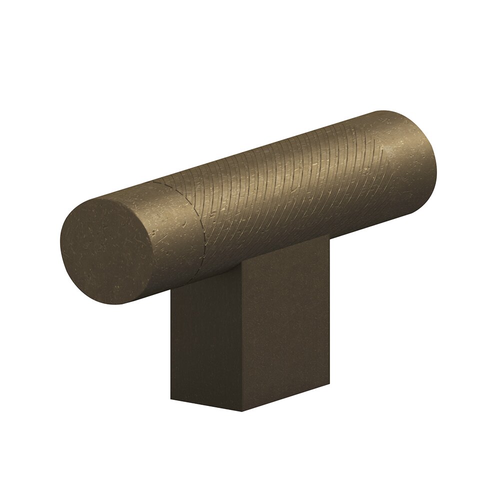1/2" T Cabinet Knob Hand Finished in Distressed Oil Rubbed Bronze