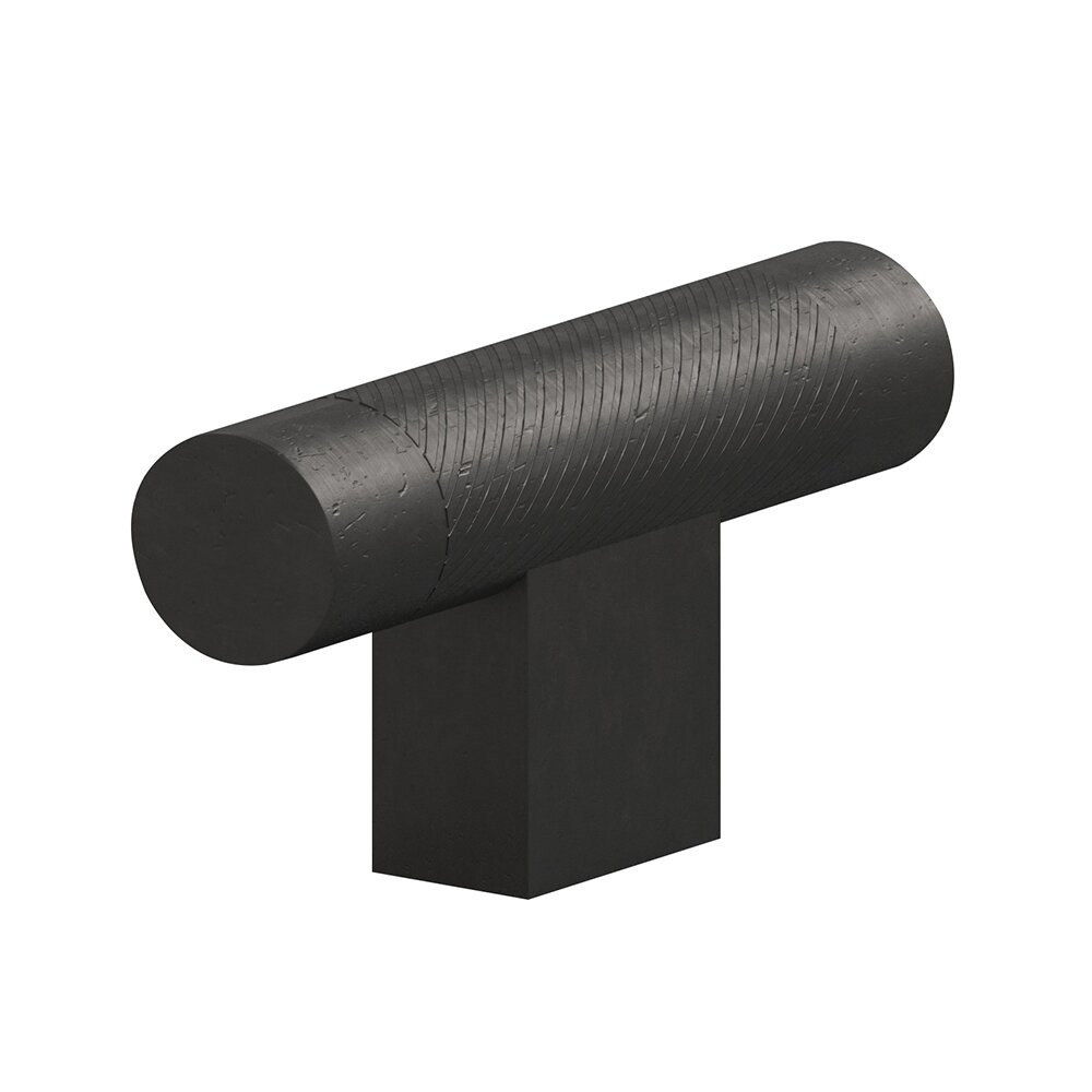1/2" T Cabinet Knob Hand Finished in Distressed Black