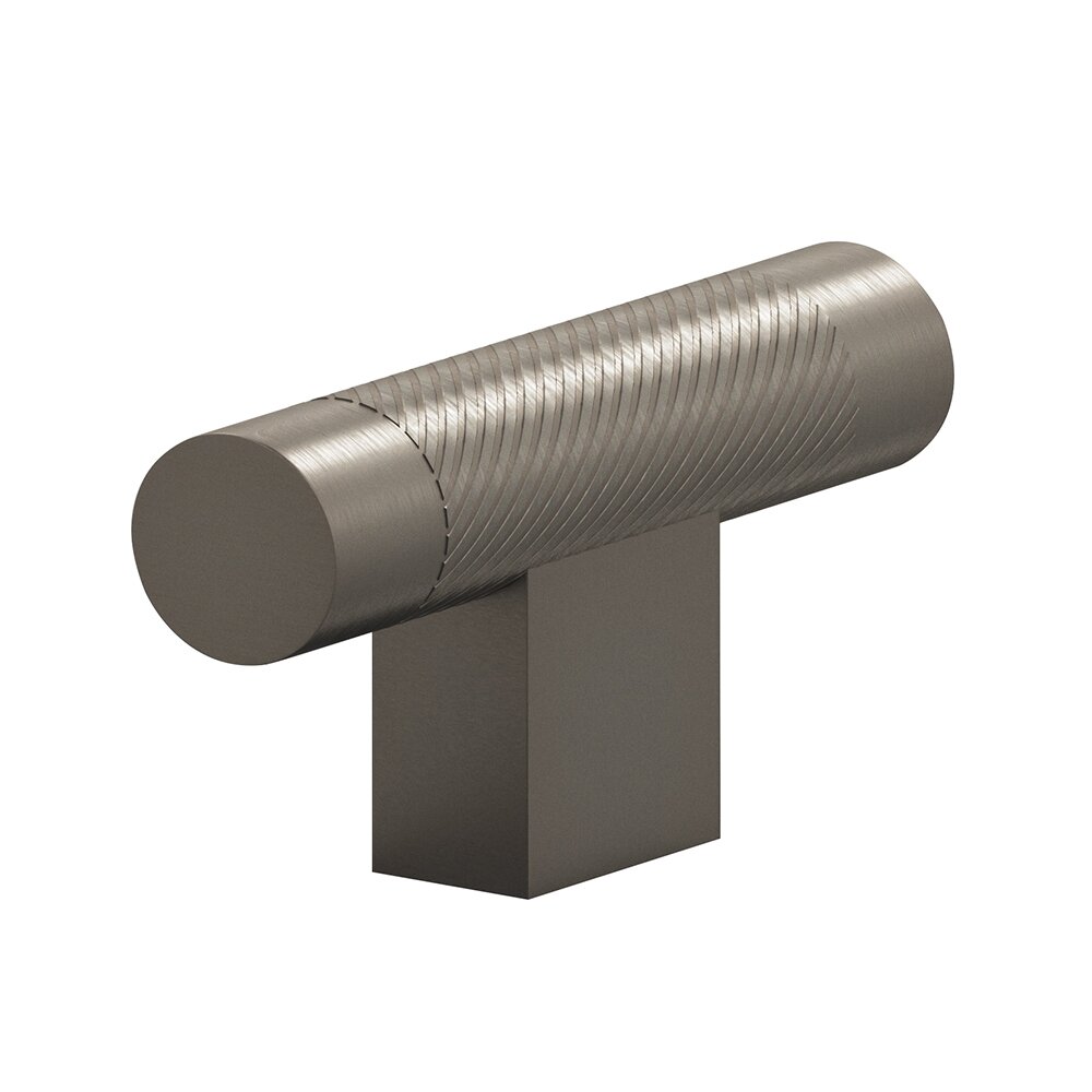 1/2" T Cabinet Knob Hand Finished in Matte Pewter