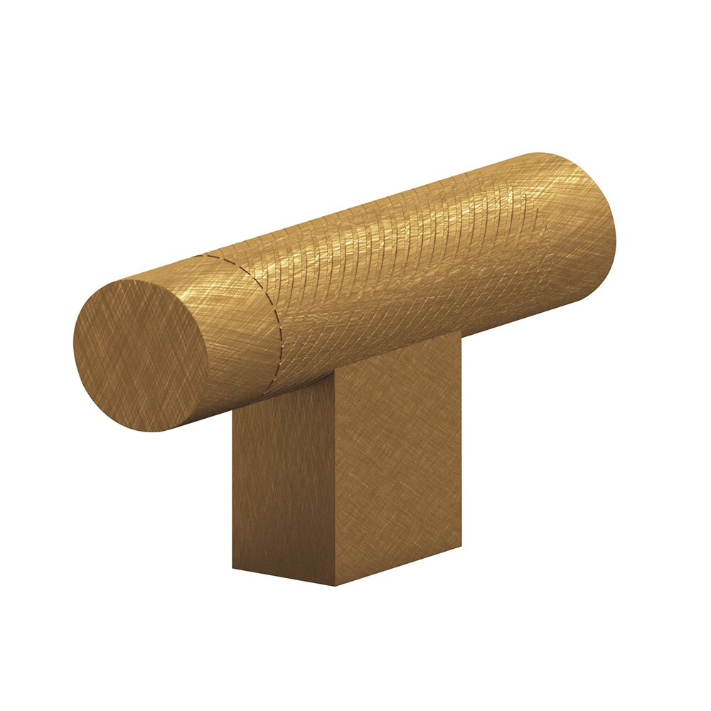 1/2" T Cabinet Knob Hand Finished in Weathered Brass