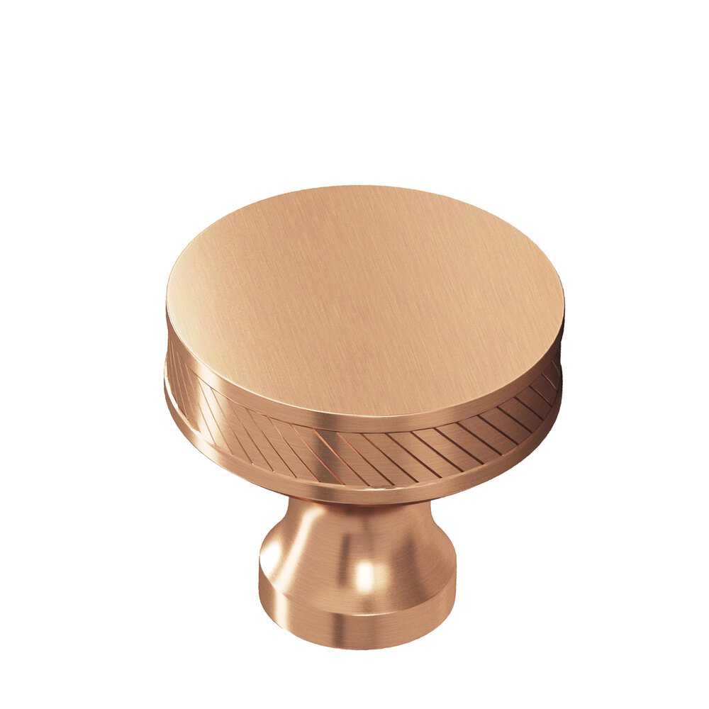 1" Diameter Round Single-Knurled Sandwich Cabinet Knob In Satin Bronze