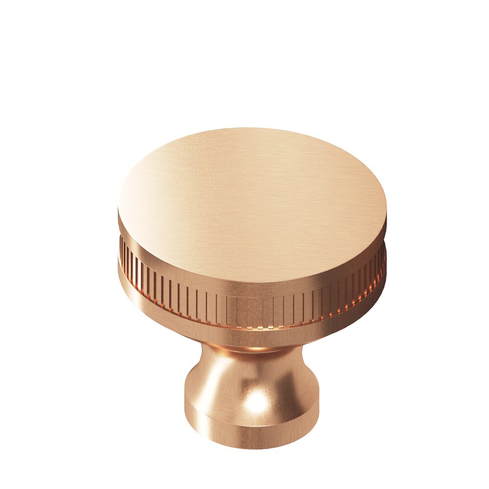 1" Diameter Round Coined Sandwich Cabinet Knob In Satin Bronze