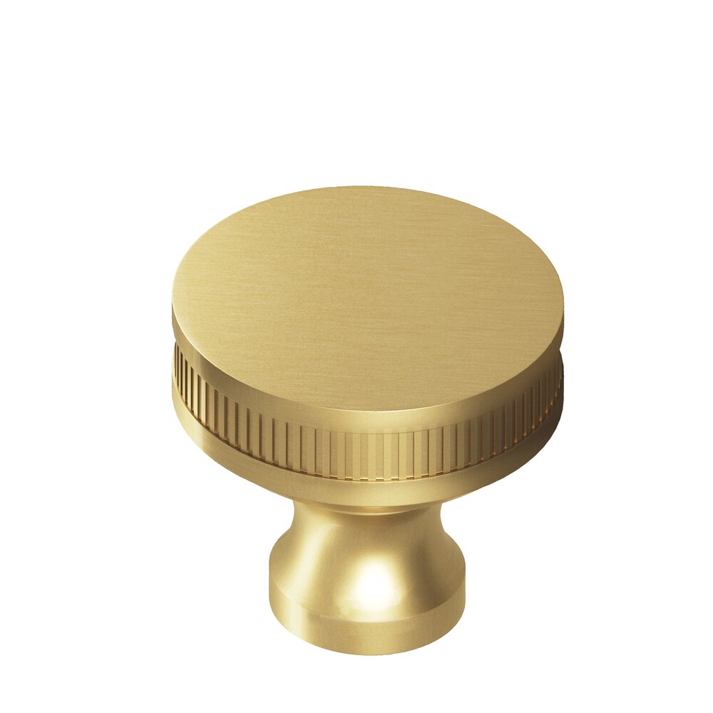 1" Diameter Round Coined Sandwich Cabinet Knob In Satin Brass