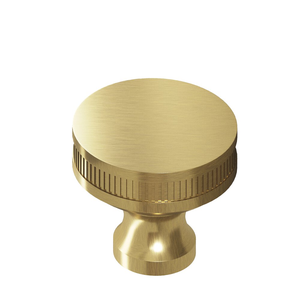 1" Diameter Round Coined Sandwich Cabinet Knob In Antique Brass
