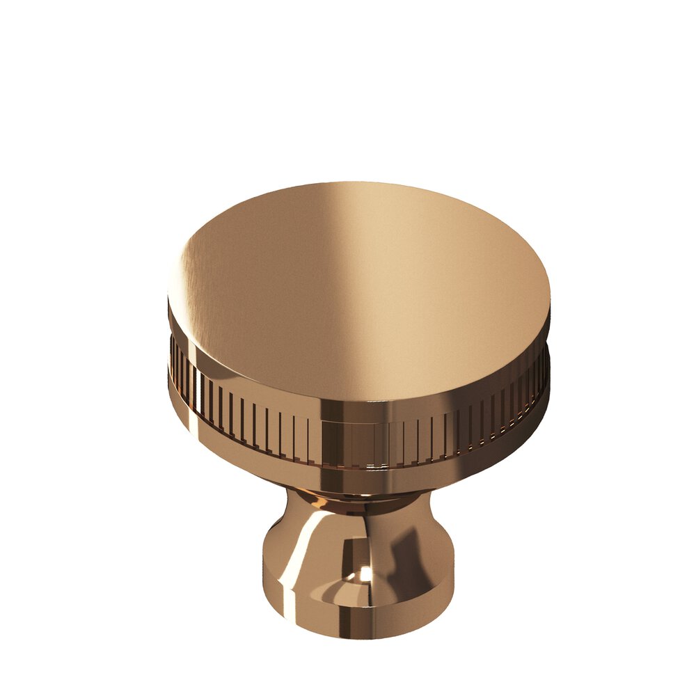 1" Diameter Round Coined Sandwich Cabinet Knob In Polished Bronze