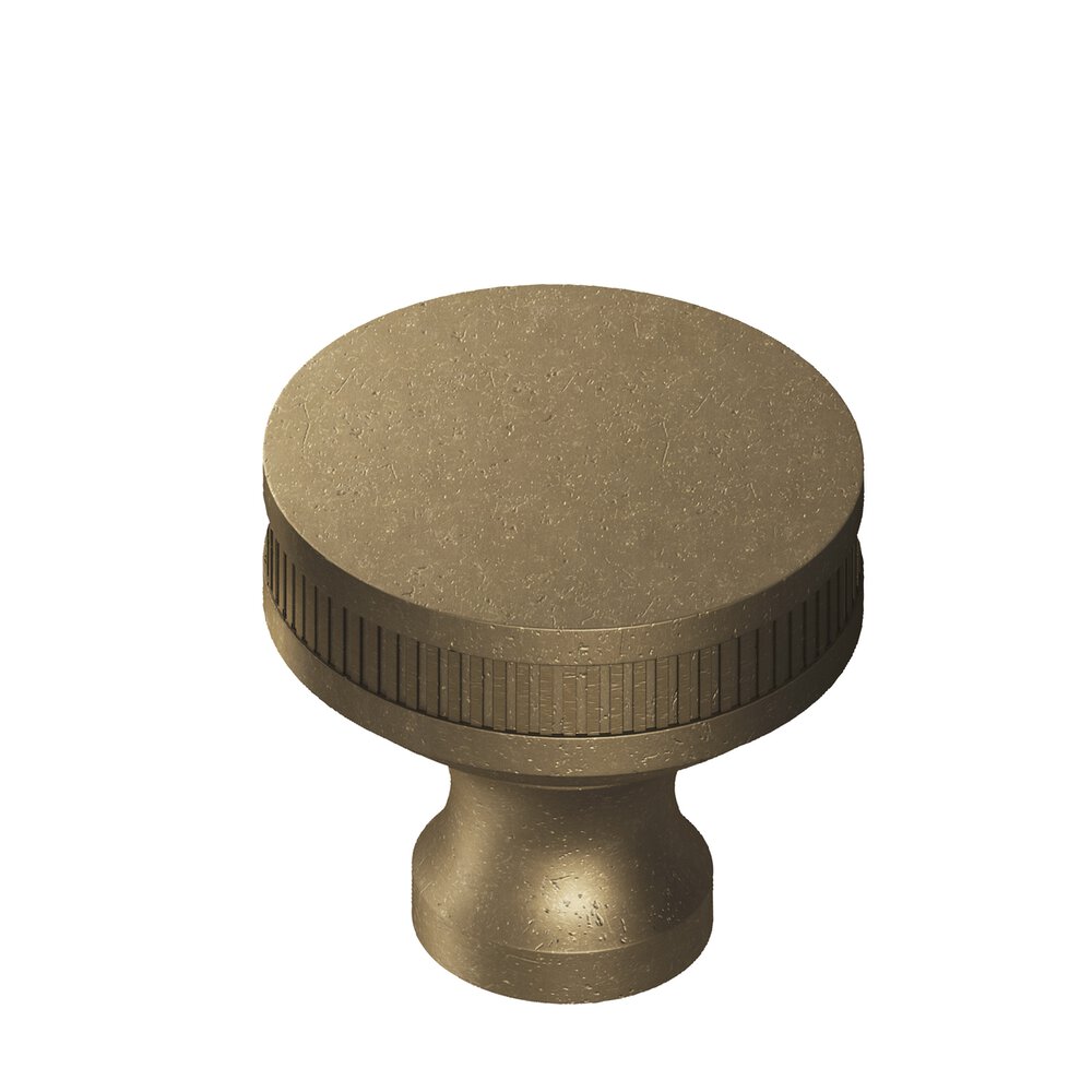 1" Diameter Round Coined Sandwich Cabinet Knob In Distressed Oil Rubbed Bronze