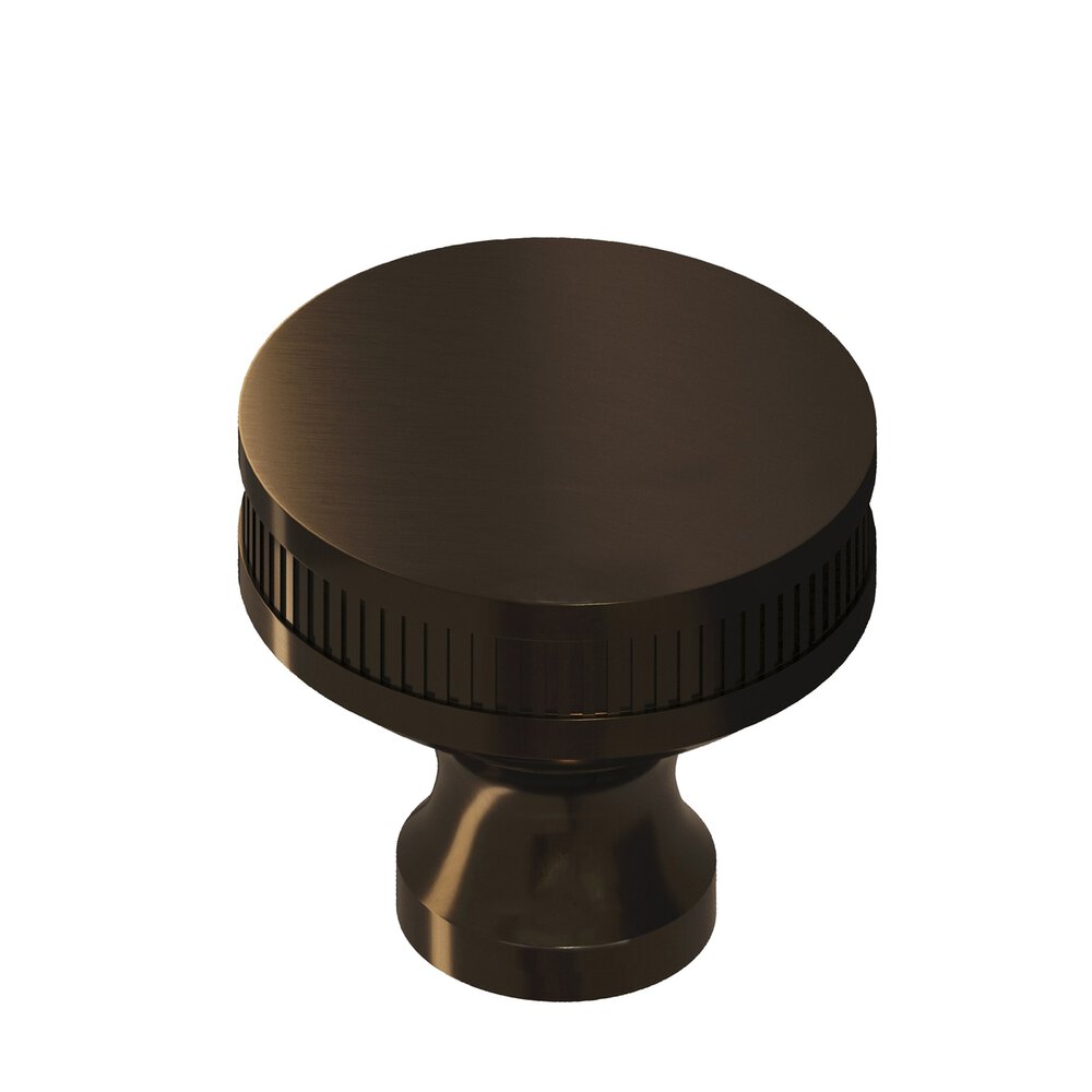 1.25" Diameter Round Coined Sandwich Cabinet Knob In Unlacquered Oil Rubbed Bronze