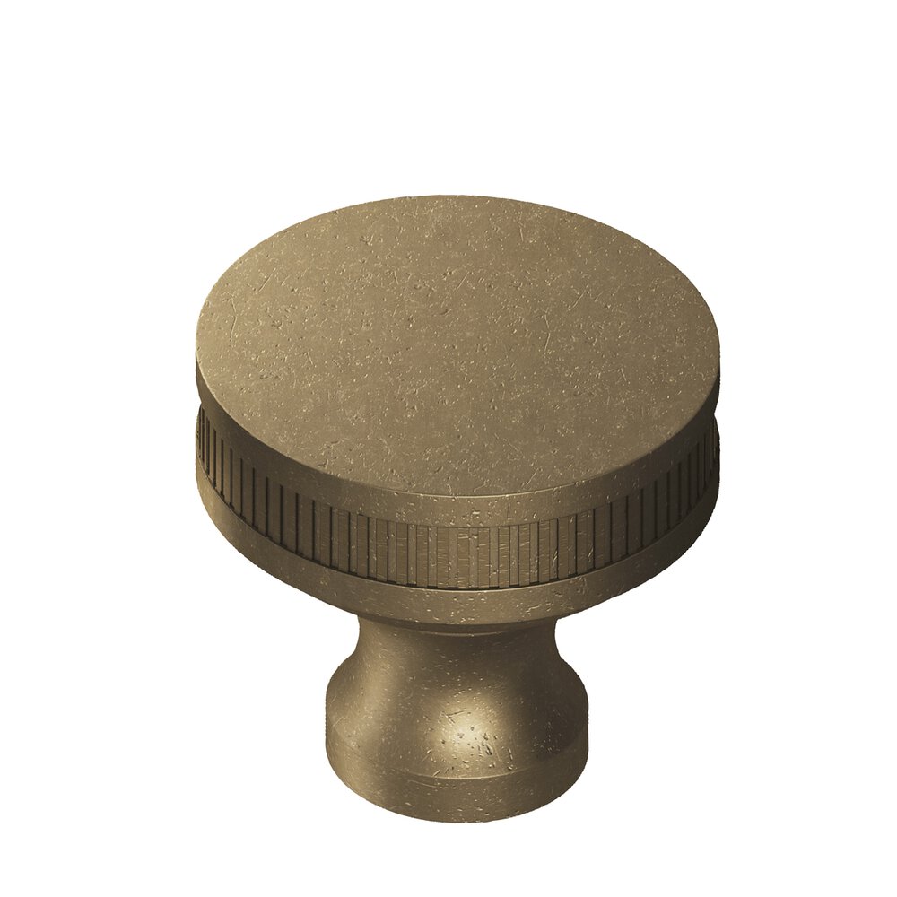 1.25" Diameter Round Coined Sandwich Cabinet Knob In Distressed Oil Rubbed Bronze