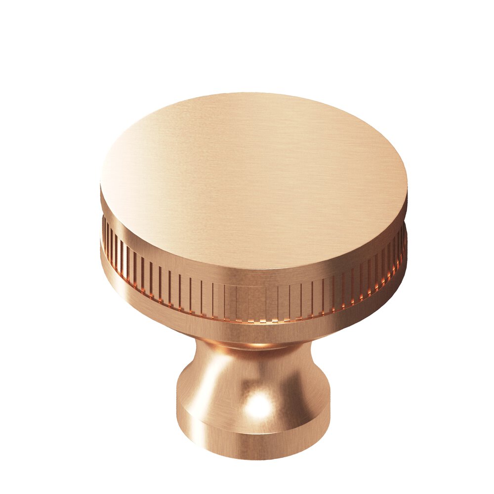 1.5" Diameter Round Coined Sandwich Cabinet Knob In Satin Bronze