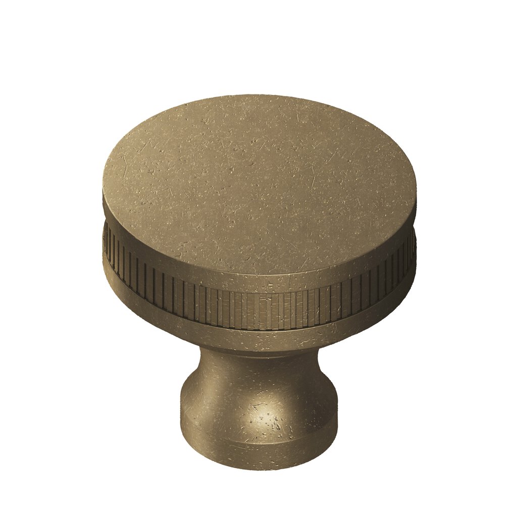 1.5" Diameter Round Coined Sandwich Cabinet Knob In Distressed Oil Rubbed Bronze