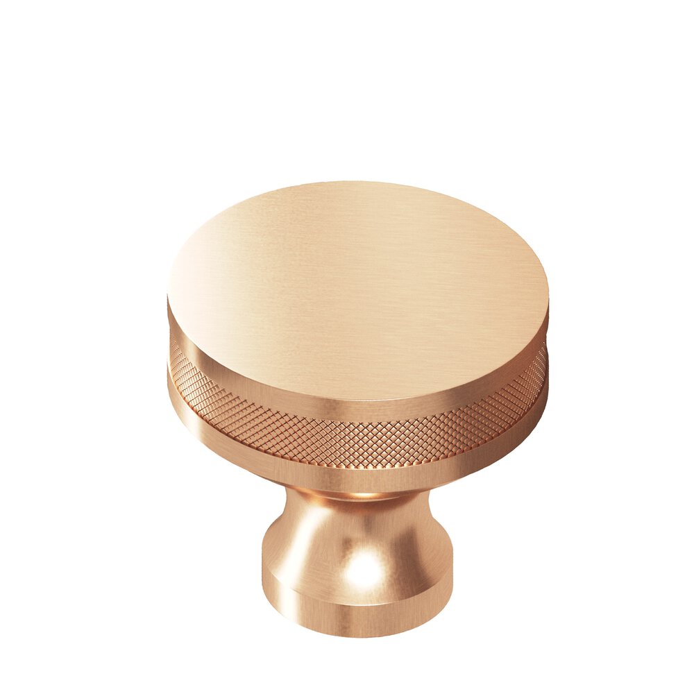 1" Diameter Round Diamond-Knurled Sandwich Cabinet Knob In Satin Bronze