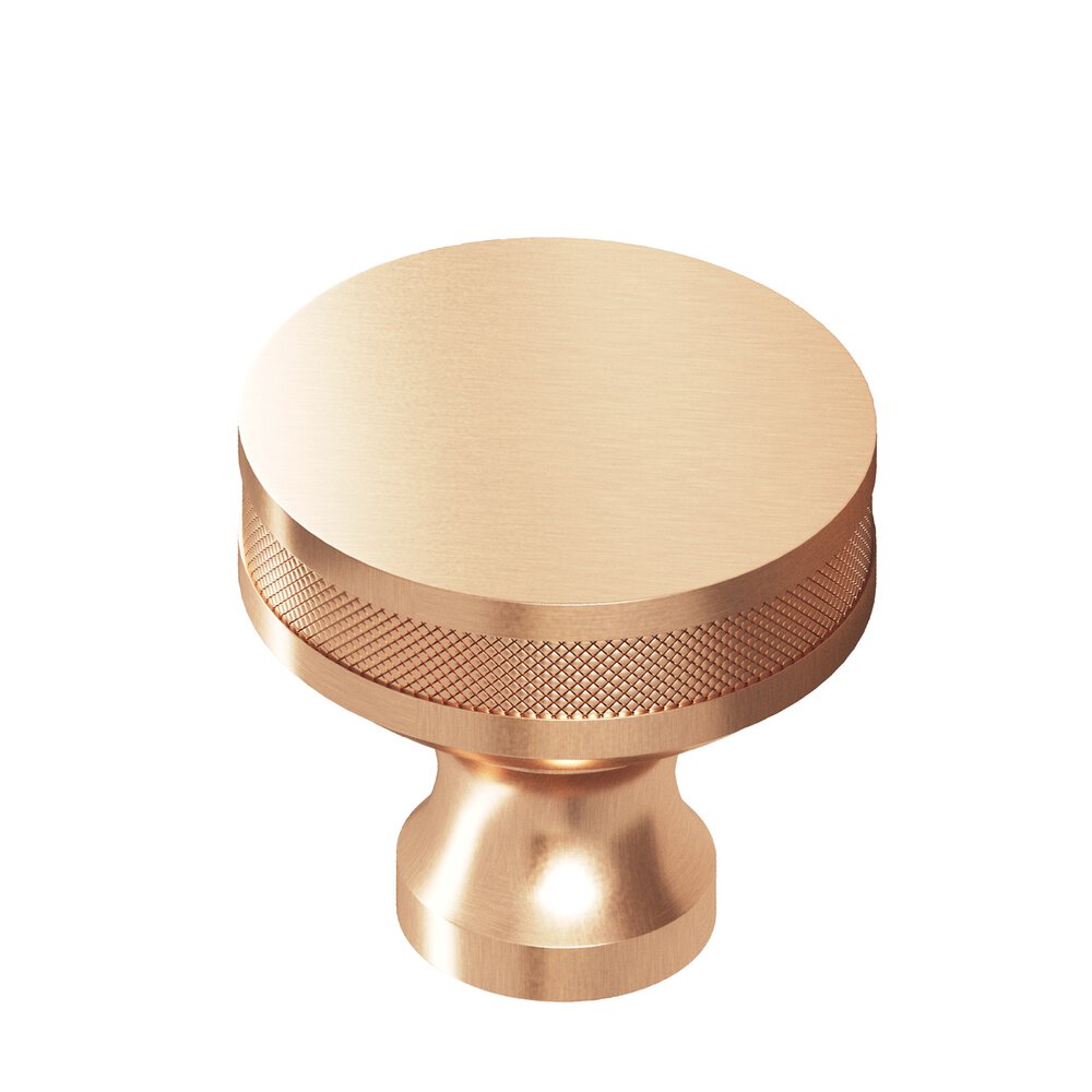 1.25" Diameter Round Diamond-Knurled Sandwich Cabinet Knob In Satin Bronze