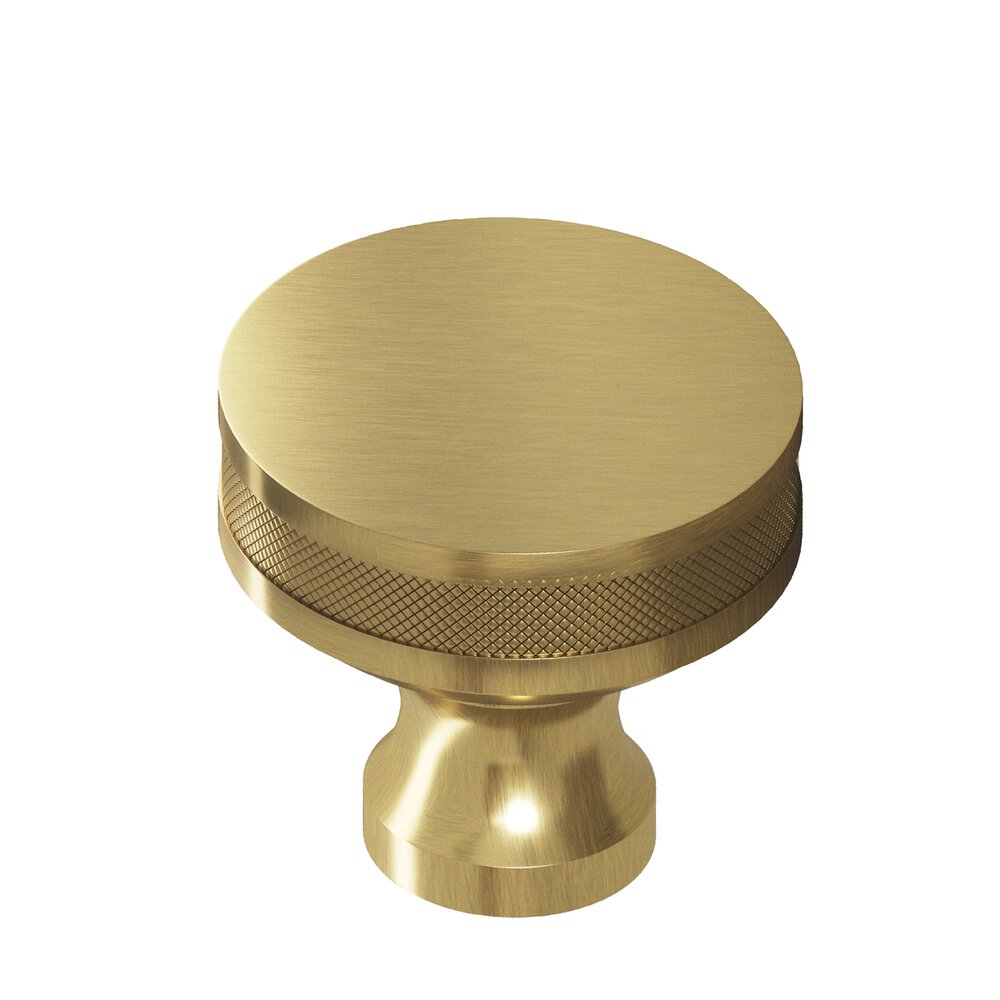 1.25" Diameter Round Diamond-Knurled Sandwich Cabinet Knob In Antique Brass