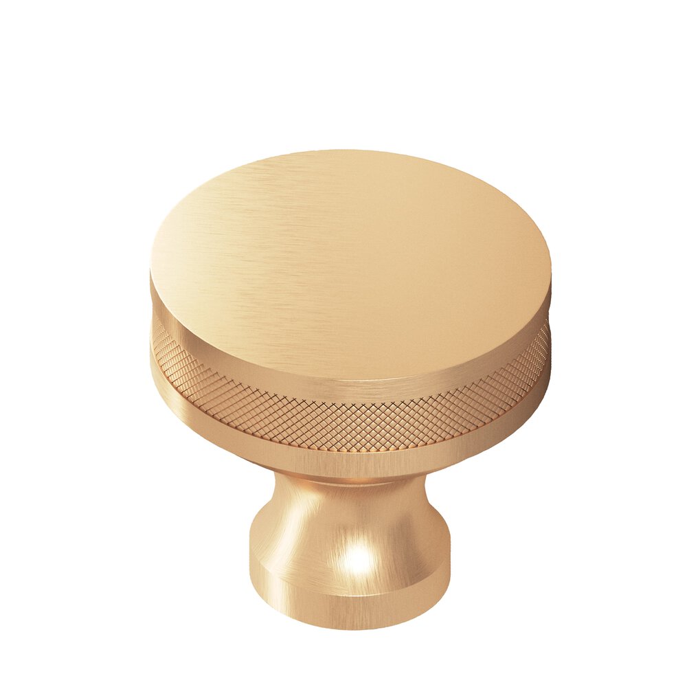 1.25" Diameter Round Diamond-Knurled Sandwich Cabinet Knob In Matte Satin Bronze