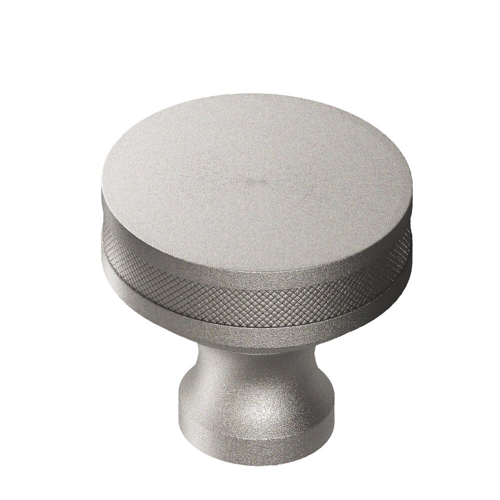 1.5" Diameter Round Diamond-Knurled Sandwich Cabinet Knob In Frost Nickel™