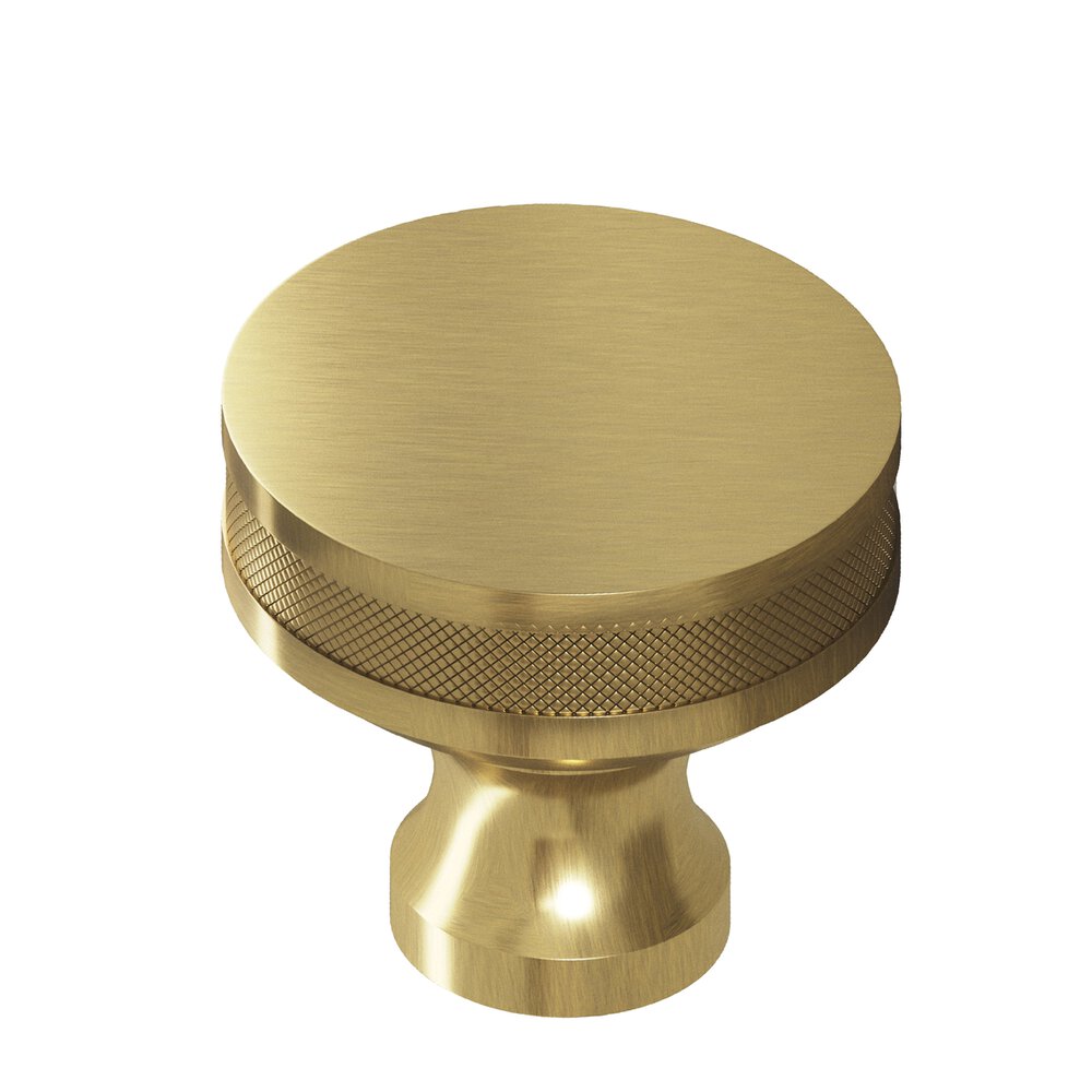 1.5" Diameter Round Diamond-Knurled Sandwich Cabinet Knob In Antique Brass