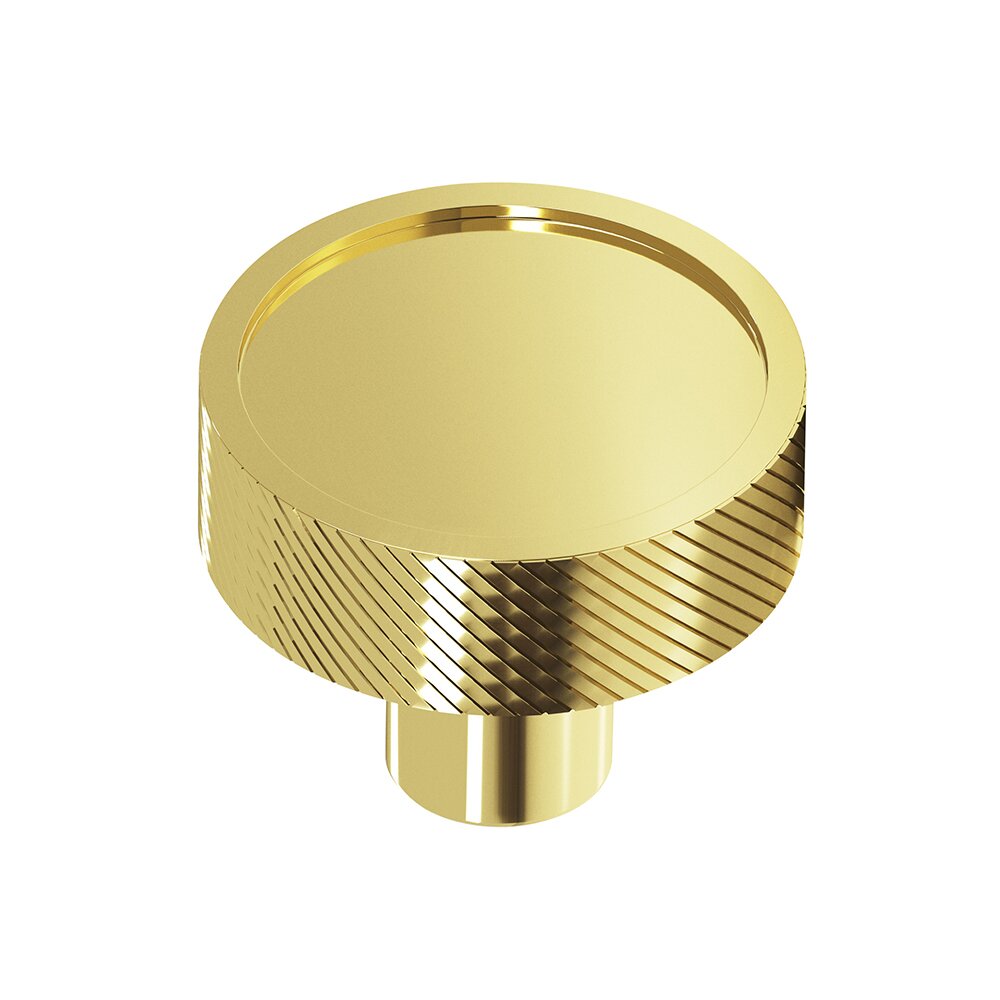 1 1/4" Cabinet Knob Hand Finished in Polished Brass