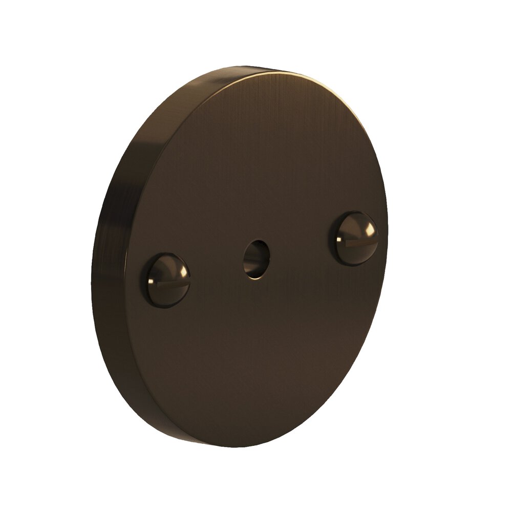 1.75" Diameter Round Backplate With Exposed Finished Screws In Unlacquered Oil Rubbed Bronze