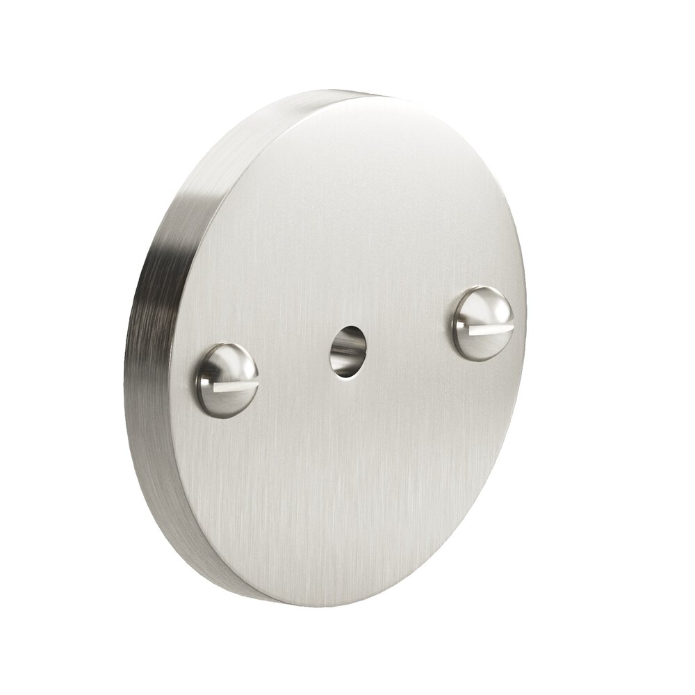 1.75" Diameter Round Backplate With Exposed Finished Screws In Nickel Stainless