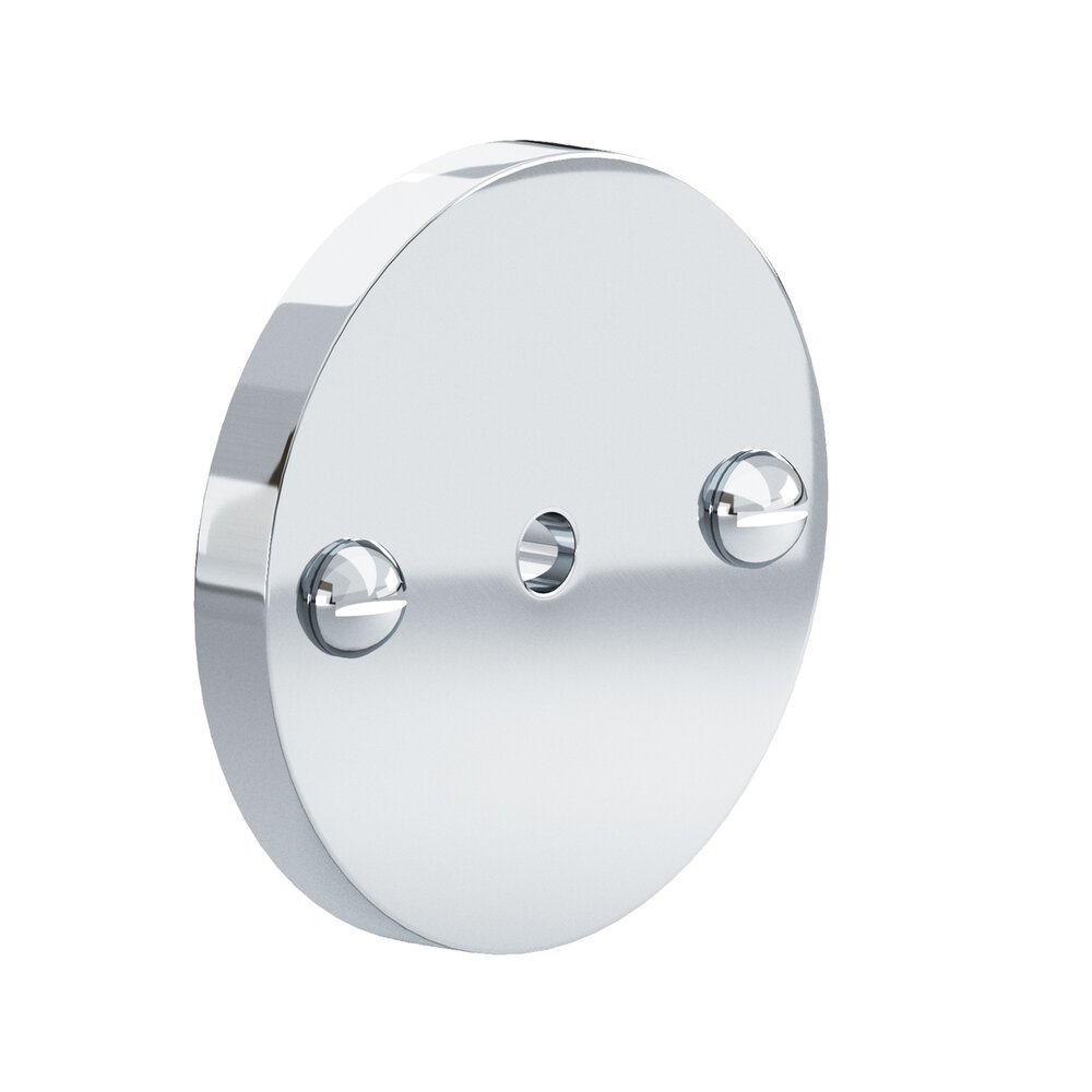 1.75" Diameter Round Backplate With Exposed Finished Screws In Polished Chrome