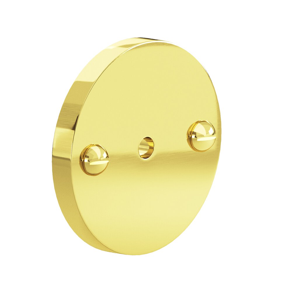 1.75" Diameter Round Backplate With Exposed Finished Screws In French Gold