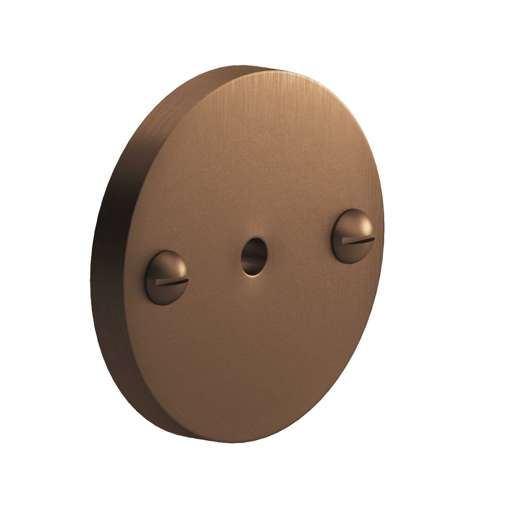 1.75" Diameter Round Backplate With Exposed Finished Screws In Matte Oil Rubbed Bronze